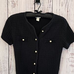H&M Black Short Sleeve Cardigan